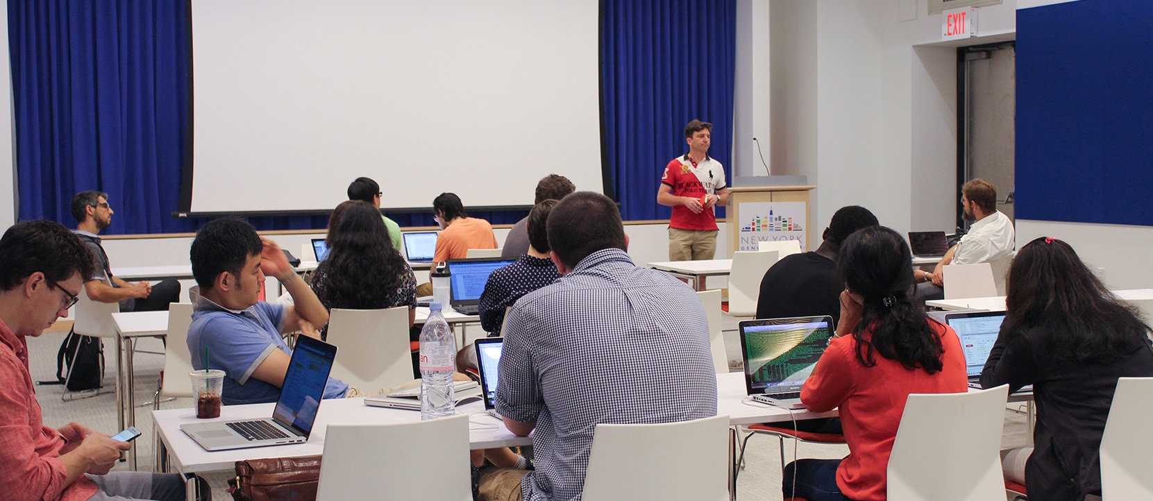 A lecture hall full of students