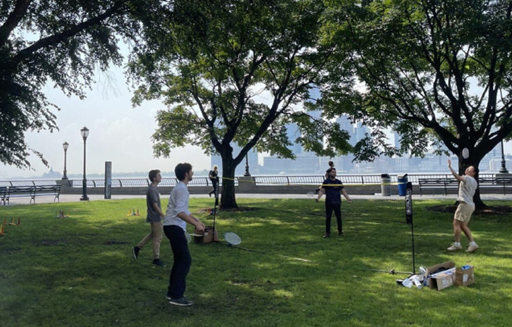 NYGC employees play badminton